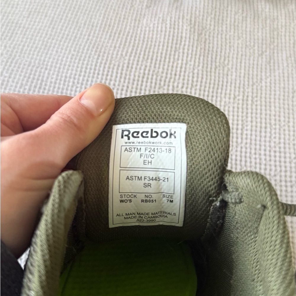 Reebok Olive Green Athletic Shoes
